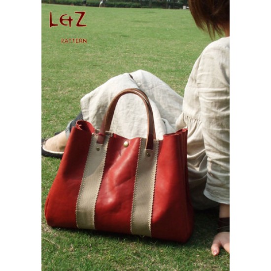 bag sewing patterns tote bag patterns PDF instant download BDQ-08 LZpattern design leather patterns leather craft patterns leather work