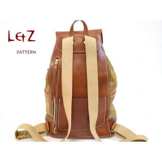 bag sewing patterns backpack patterns PDF BDQ-36 LZpattern design hand stitched leather pattern leather art backpack purses daypacks pattern