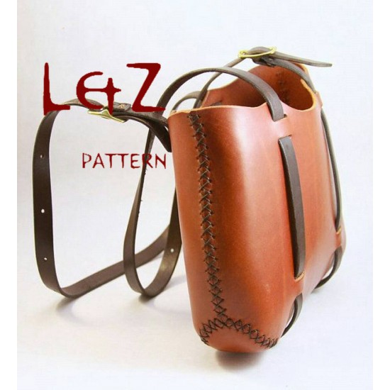 bag Pattern simple rucksake Pattern PDF BDQ-48 LZpattern design leathercraft patterns leather craft leather art leather supply swival knife