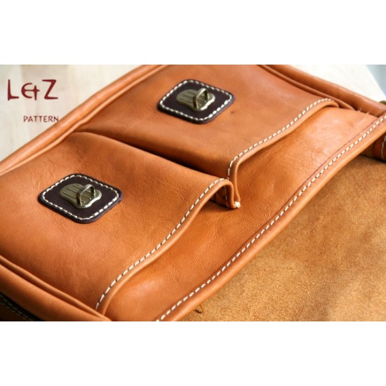 With instruction -  messenger bag patterns PDF instant download BXK-05 LZpattern design leathercraft patterns leather craft leather art