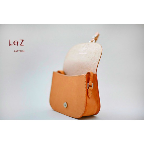 Trapezium Pattern Leather Satchel Crossbody Saddle Bag 