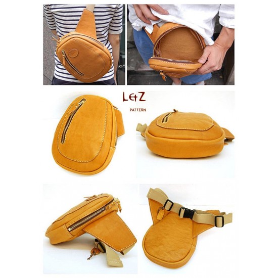 bag sewing patterns waist bag patterns PDF BXK-14 LZpattern design hand stitched leather patterns leather art leather bag patterns