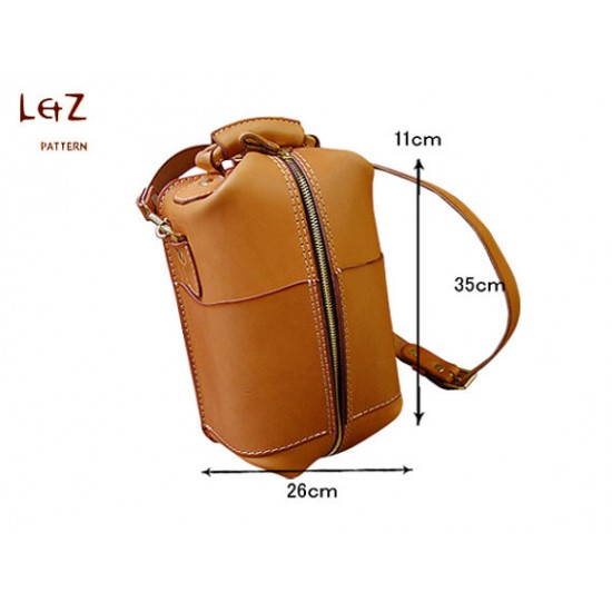 Sewing pattern Bucket bag patterns PDF instant download BXL-02 LZpattern design leathercraft patterns leather craft leather tools punch