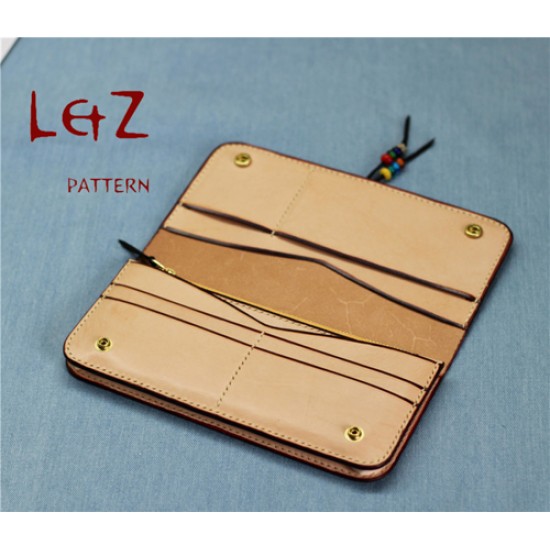 long wallet patterns PDF CCD-29 LZpattern design hand stitched leather leathercraft tools leather patterns