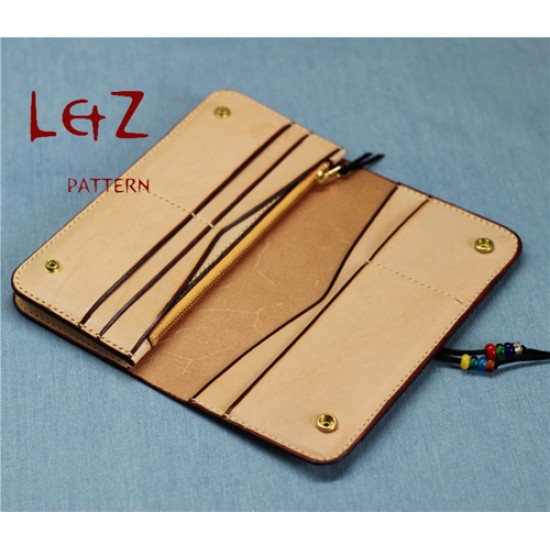 long wallet patterns PDF CCD-29 LZpattern design hand stitched leather leathercraft tools leather patterns