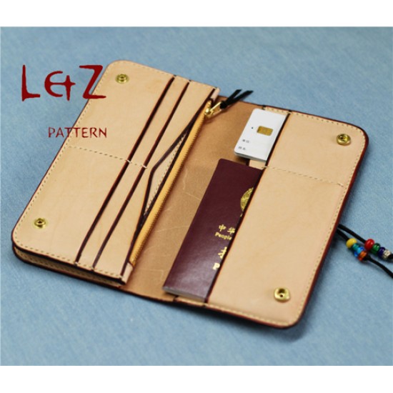 long wallet patterns PDF CCD-29 LZpattern design hand stitched leather leathercraft tools leather patterns