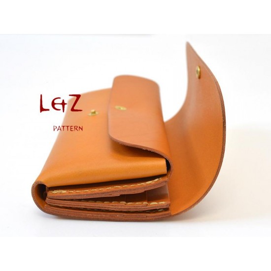leather long wallet patterns PDF CCS-03 LZpattern design hand stitched leather leathercraft tools leather patterns