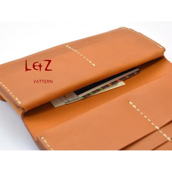 leather long wallet patterns PDF CCS-03 LZpattern design hand stitched leather leathercraft tools leather patterns