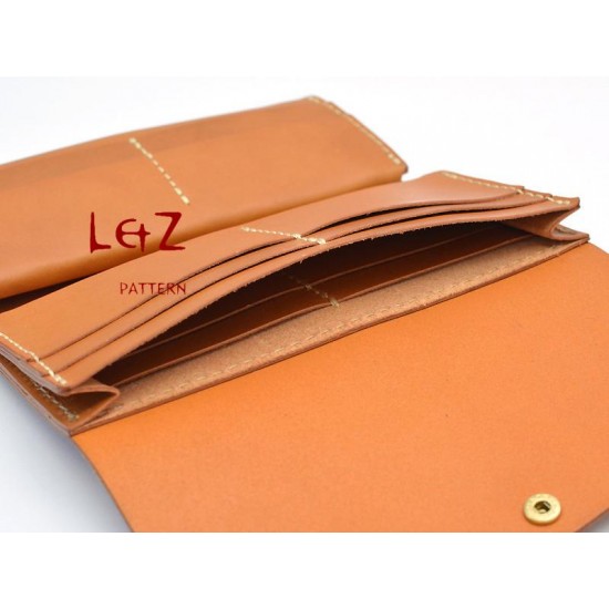 leather long wallet patterns PDF CCS-03 LZpattern design hand stitched leather leathercraft tools leather patterns