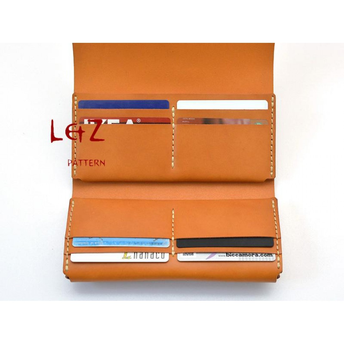 leather long wallet patterns PDF CCS03 LZpattern design hand stitched