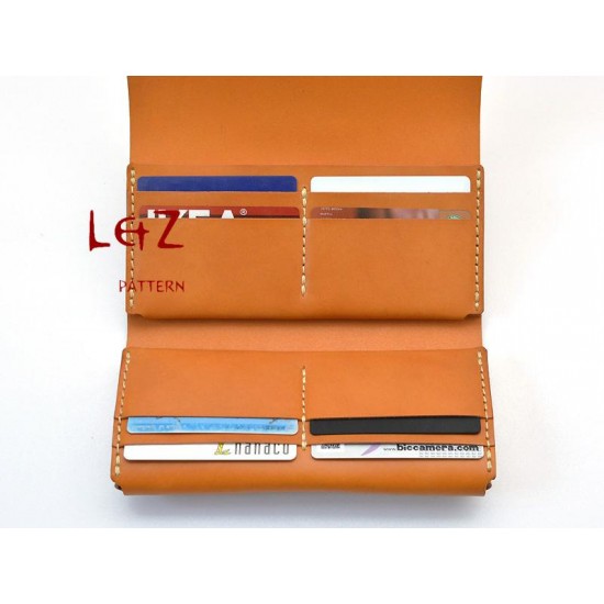 leather long wallet patterns PDF CCS-03 LZpattern design hand stitched leather leathercraft tools leather patterns