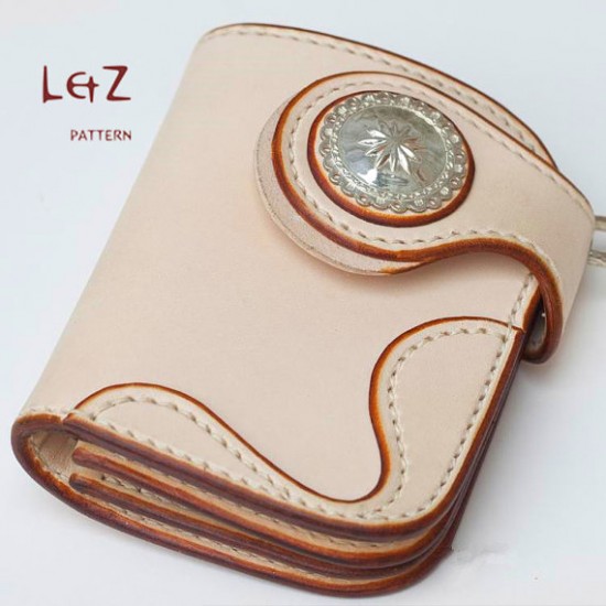 bag sewing patterns short wallet patterns PDF CDD-06 LZpattern design leather craft leather working tools leather patterns leather work