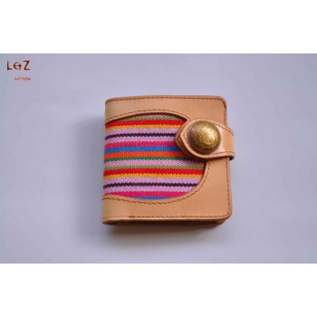 With tutorial - sewing pattern rainbow short wallet patterns PDF CDD-16 LZpattern design hand stitched leather patterns leather wallet