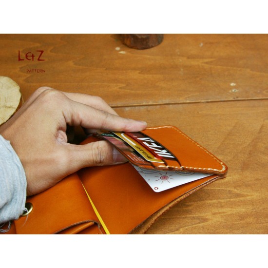 sewing pattern short wallet patterns PDF CDS-01 LZpattern design hand stitched leather patterns leather art leather wallet patterns