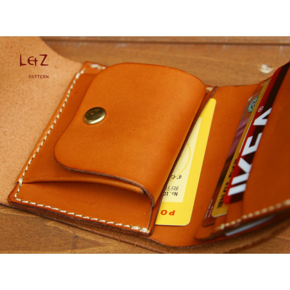 sewing pattern short wallet patterns PDF CDS01 LZpattern design hand stitched leather patterns