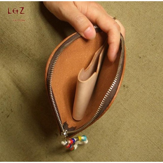 change purse patterns PDF CLD-03 LZpattern design leather art leather craft patterns leathercraft pattern hand stitched card case key holder