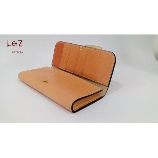 long wallet sewing pattern PDF version CSL-05 LZpattern design