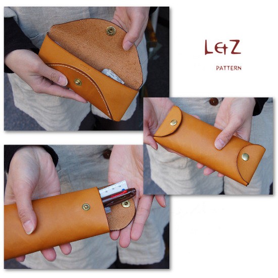 bag sewing patterns eyeglasses case pencil case patterns PDF QQW-01 LZpattern design leather craft leather working leather working patterns